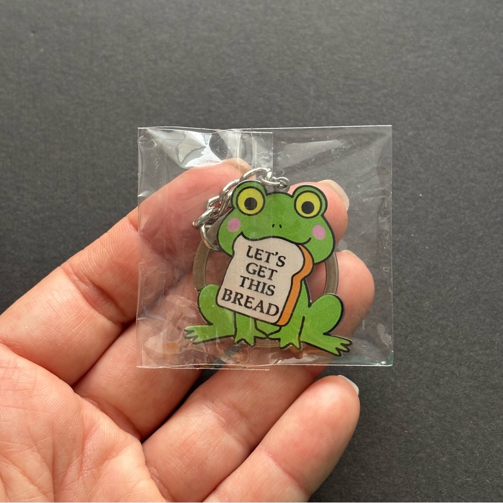 Let's Get This Bread Frog Keychain | Funny Novelty Gifts - Picture 7 of 9